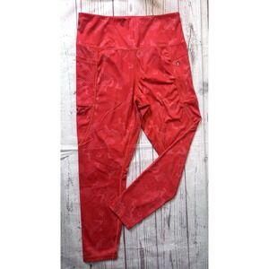 Rebox Stretchy Leggings Yoga Pants Red Size Large With Zip Up Pockets